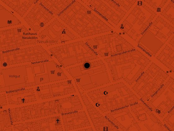 map of honey lou bar at anzengruberstraße 3 in berlin-neukölln, near u7 rathaus neukölln